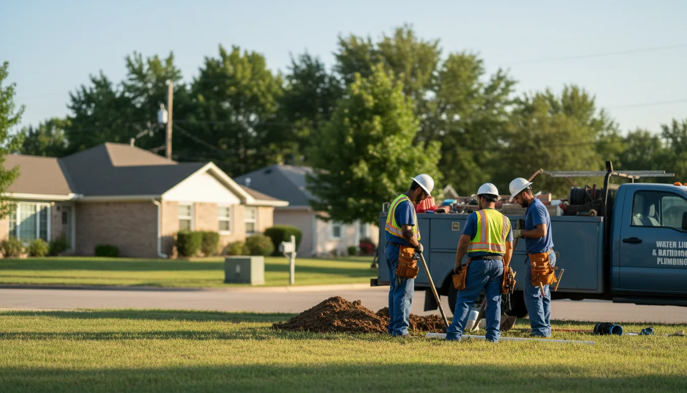 Residential water line and bathroom plumbing service in Biscoe, AR
